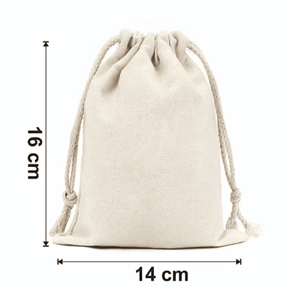 100% COTTON DRAWSTRING BAG ( 14*16 CM )