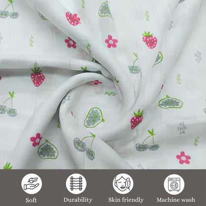 100% COTTON PRINTING  MUSLIN BABY SWADDLE BLANKET – ULTRA SOFT DOUBLE GAUZE, 47” X 47”