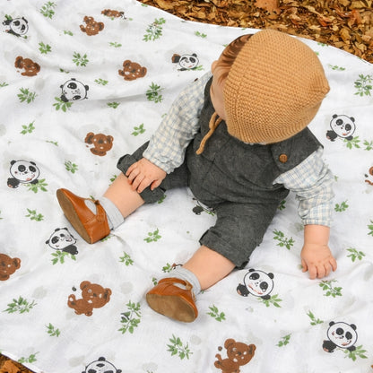 100% COTTON PRINTING  MUSLIN BABY SWADDLE BLANKET – ULTRA SOFT DOUBLE GAUZE, 47” X 47”