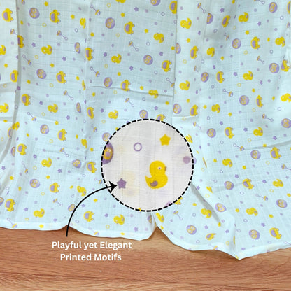 100% COTTON PRINTING  MUSLIN BABY SWADDLE BLANKET – ULTRA SOFT DOUBLE GAUZE, 47” X 47”
