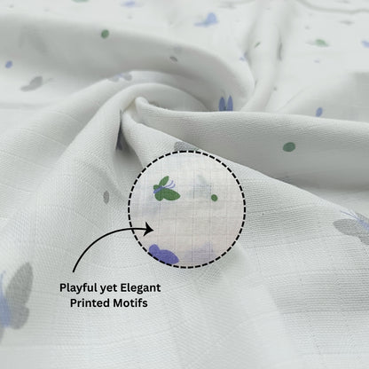 100% COTTON PRINTING  MUSLIN BABY SWADDLE BLANKET – ULTRA SOFT DOUBLE GAUZE, 47” X 47”