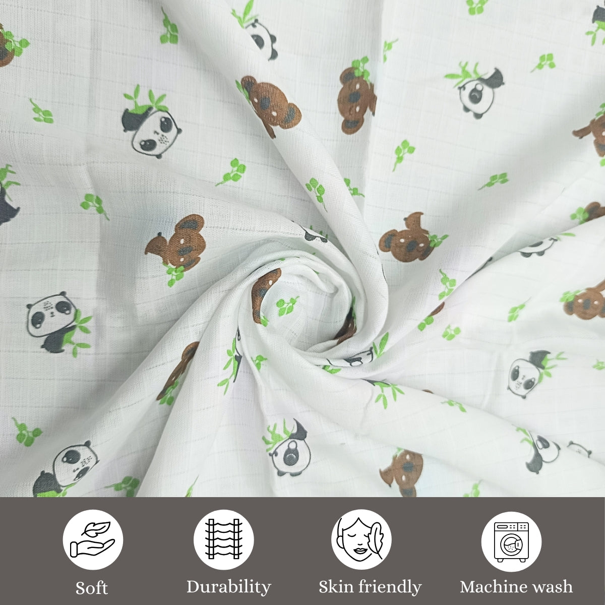 100% COTTON PRINTING  MUSLIN BABY SWADDLE BLANKET – ULTRA SOFT DOUBLE GAUZE, 47” X 47”