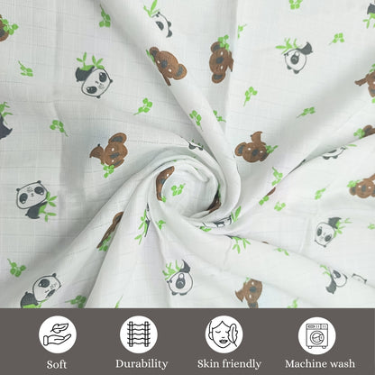100% COTTON PRINTING  MUSLIN BABY SWADDLE BLANKET – ULTRA SOFT DOUBLE GAUZE, 47” X 47”