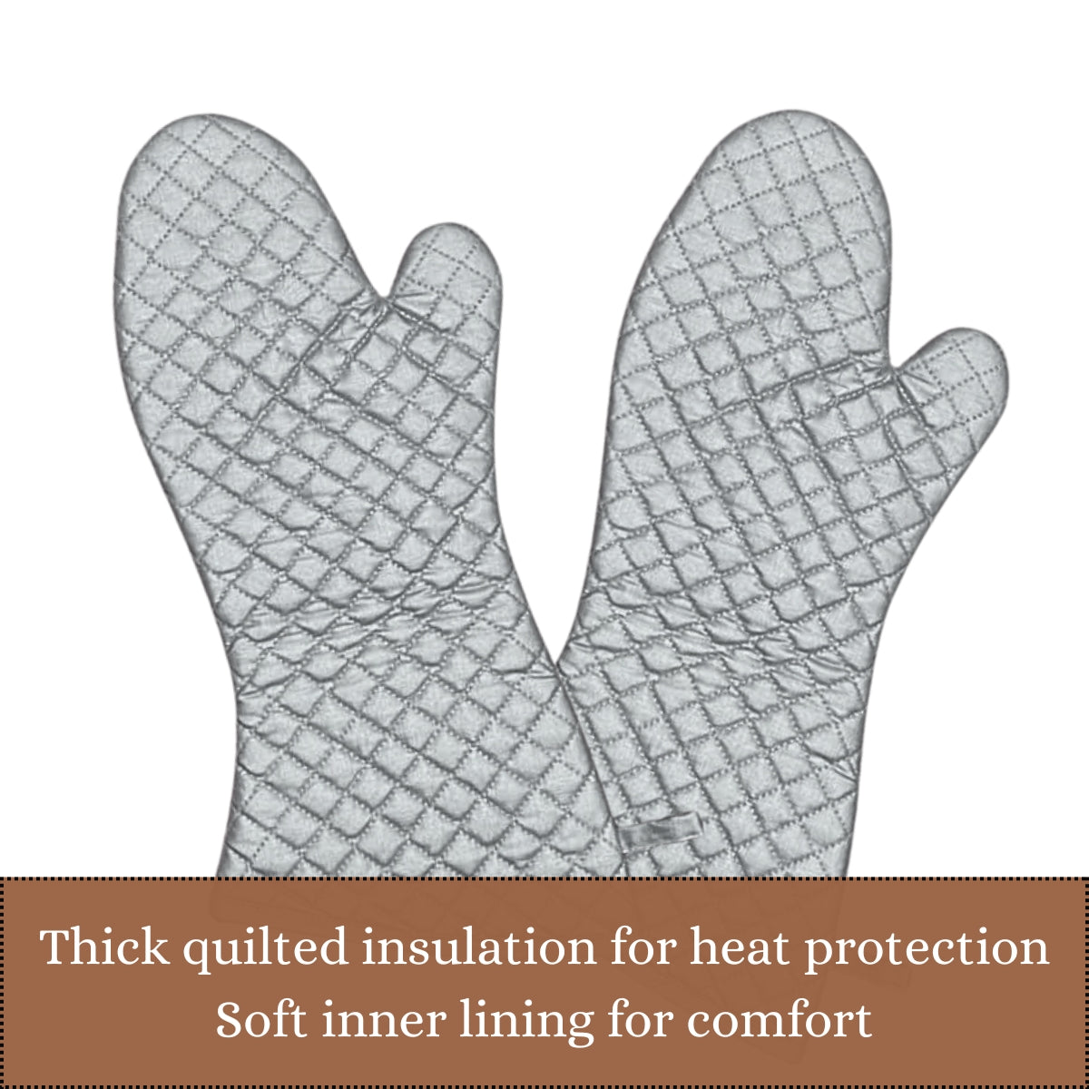 COTTON HR GLOVES SETS – COTTON QUILTED HEAT RESISTANT KITCHEN GLOVES COMBO | OVEN GLOVES COLOUR - SILVER GREY