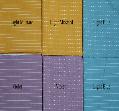 UNSTICHED COTTON OXFORD BUTTA KURTA FABRIC - 85 GSM