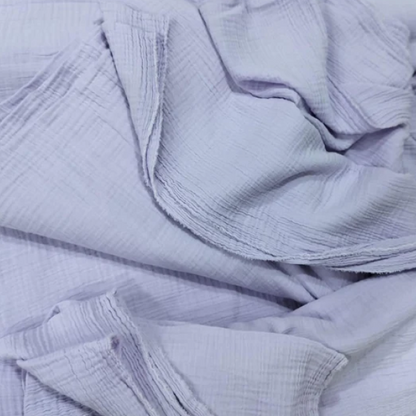 Cotton Double Gauze Muslin Fabric With Crinkled Dyed Purple Colours