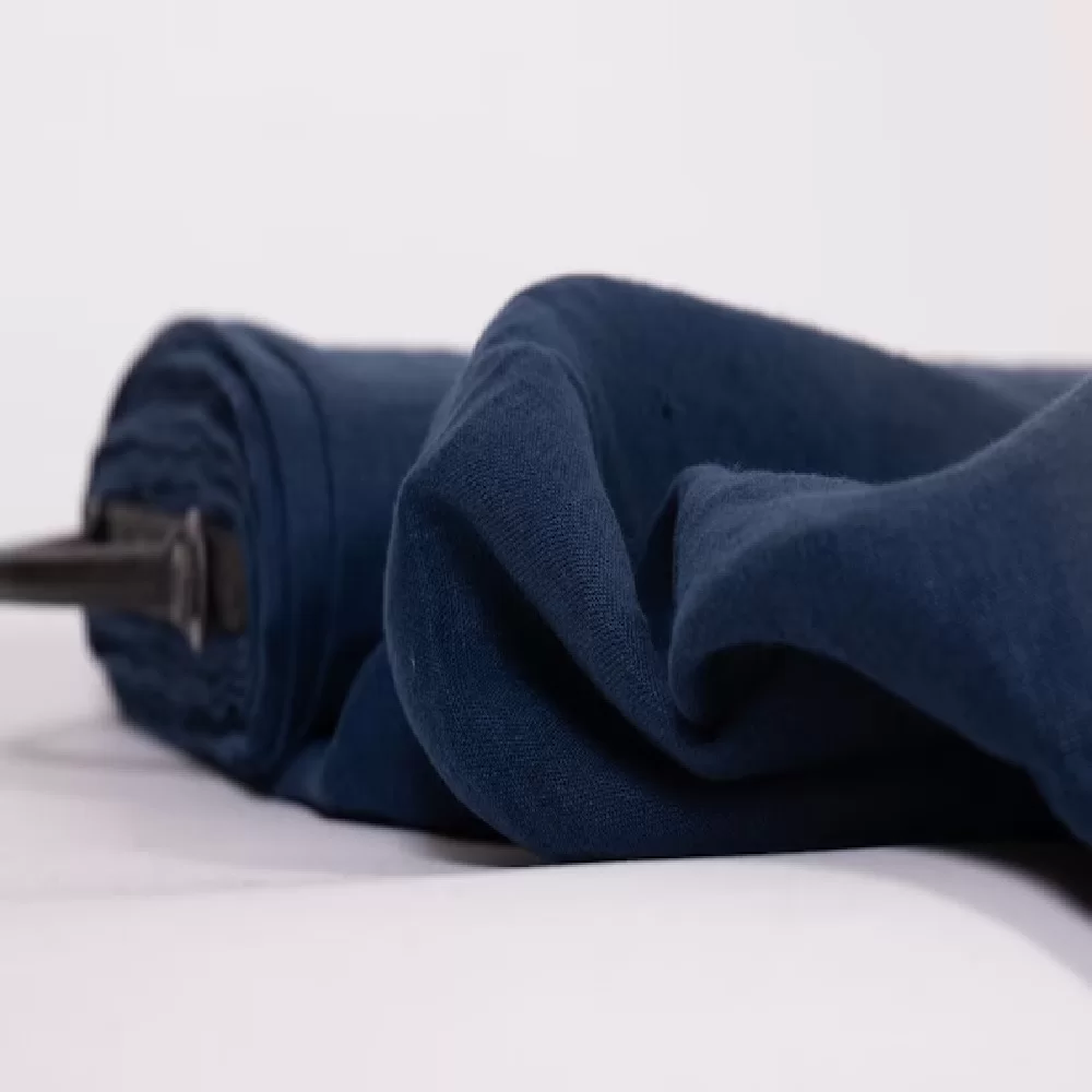 100% PURE LINEN NAVY BLUE – WIDTH 58 INCH