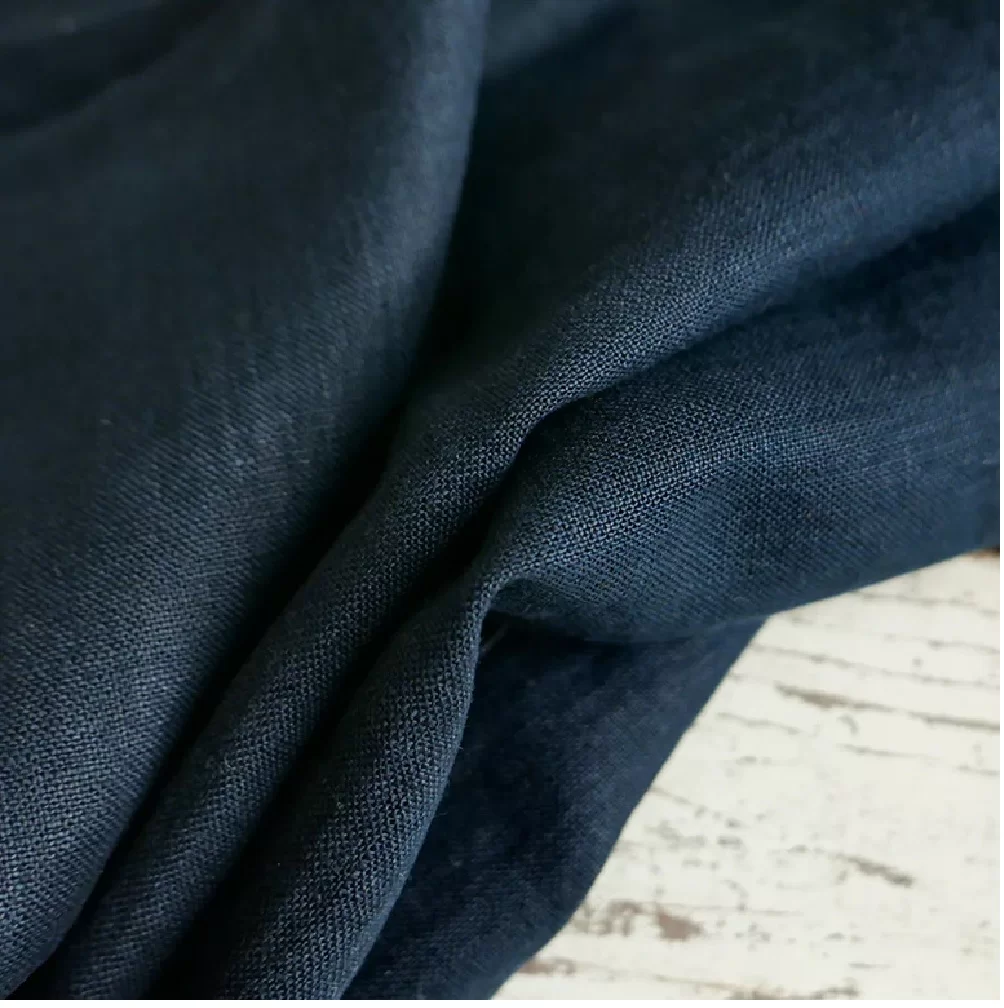 100% PURE LINEN NAVY BLUE – WIDTH 58 INCH