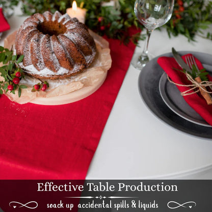 PREMIUM 100% COTTON RED TABLE RUNNER – ELEGANT DINING TABLE DECOR FOR HOME, HOTEL & RESTAURANT