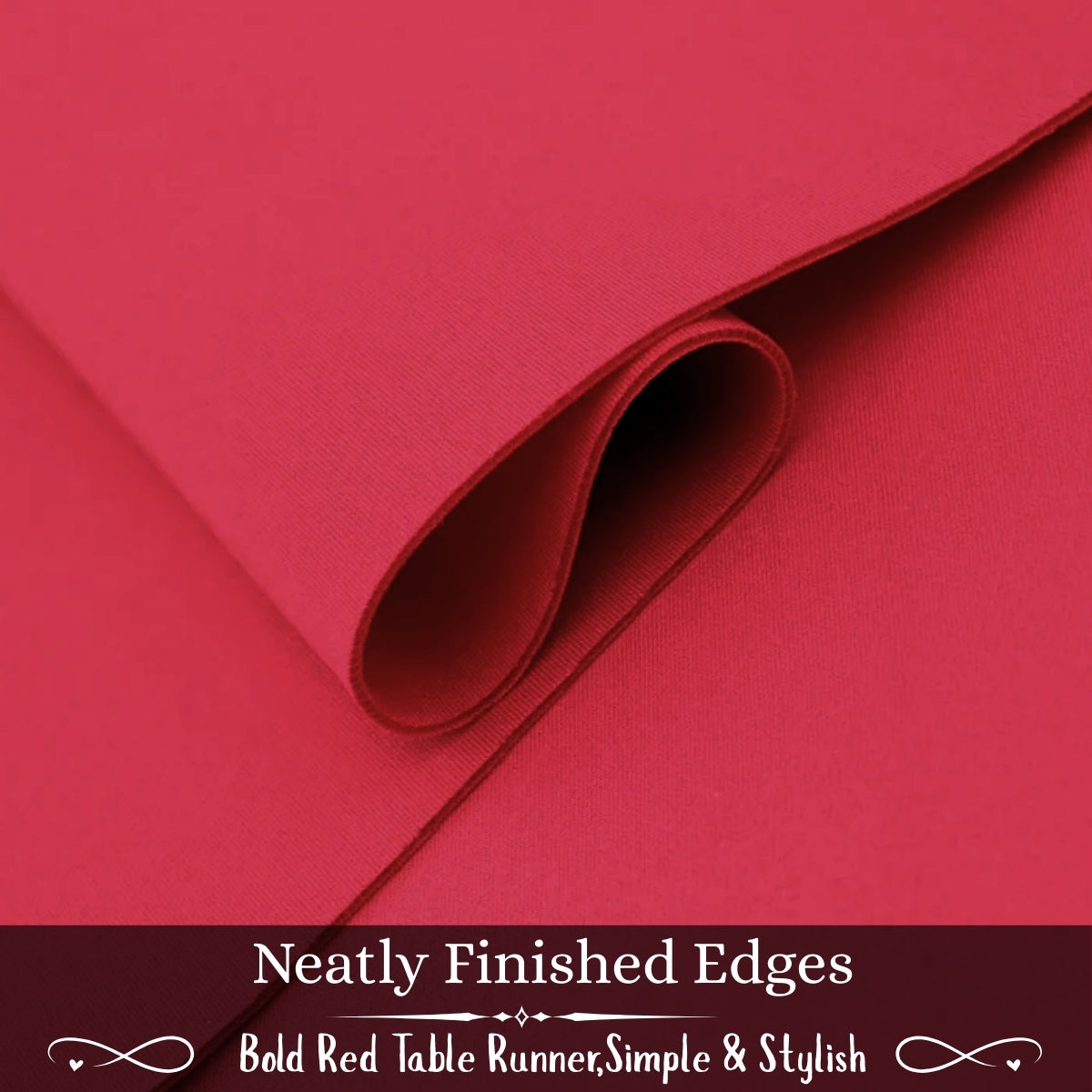 PREMIUM 100% COTTON RED TABLE RUNNER – ELEGANT DINING TABLE DECOR FOR HOME, HOTEL & RESTAURANT