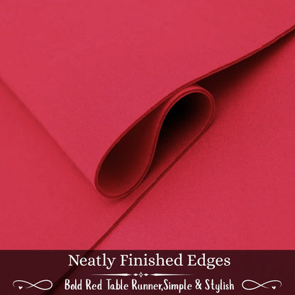 PREMIUM 100% COTTON RED TABLE RUNNER – ELEGANT DINING TABLE DECOR FOR HOME, HOTEL & RESTAURANT