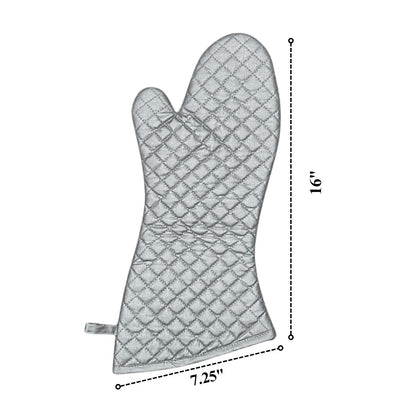 COTTON HR GLOVES SETS – COTTON QUILTED HEAT RESISTANT KITCHEN GLOVES COMBO | OVEN GLOVES COLOUR - SILVER GREY