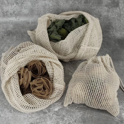 100% BAMBOO MESH BAG COMBO (Medium - 26 x 33 Cm, Large - 30 x 38 cm)